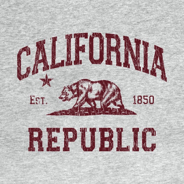 California Republic Bear Arch Distressed Retro Print by FireflyCreative